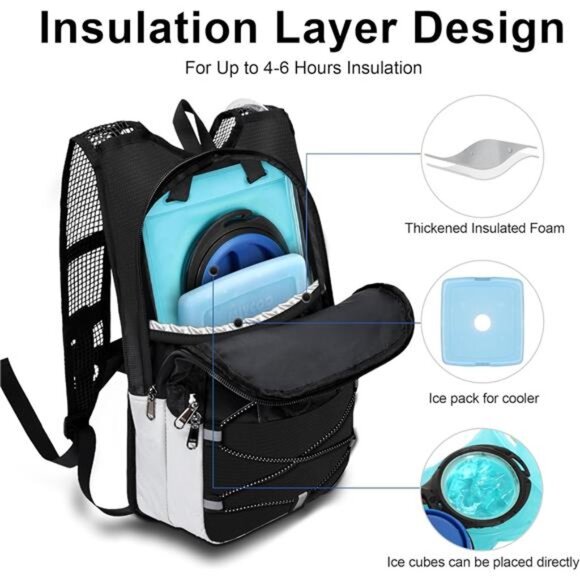 Hydration Backpack - Lightweight Water Backpack with 2L Water Bladder Bag, - Picture 4 of 6